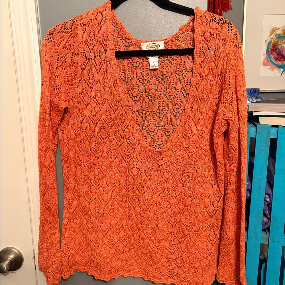 Talbots Vibrant Orange Knit Top